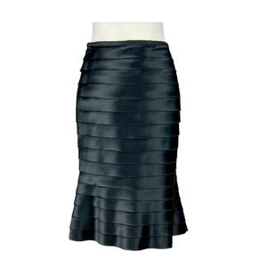 Vintage Veronique Young For W Black Bandage Trumpet Skirt Size 10